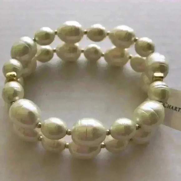 Charter Club new Pearl Double Row Stretch Bracelet - Picture 5 of 8